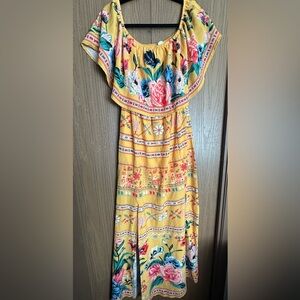 Jealous Tomato. Yellow floral maxi skirt.